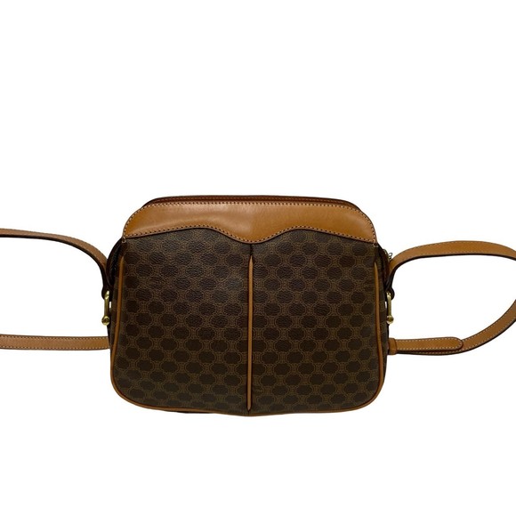 Celine Macadam Blason Triomphe Pattern Mini Shoulder Bag Brown - Picture 4 of 11